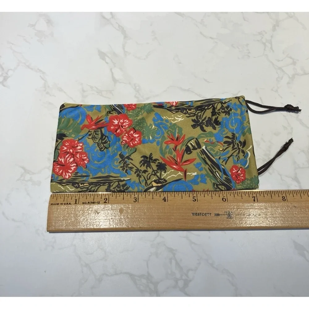 Maui Jim Tropical Floral Microfiber Drawstring Storage/Cleaning Pouch Authentic